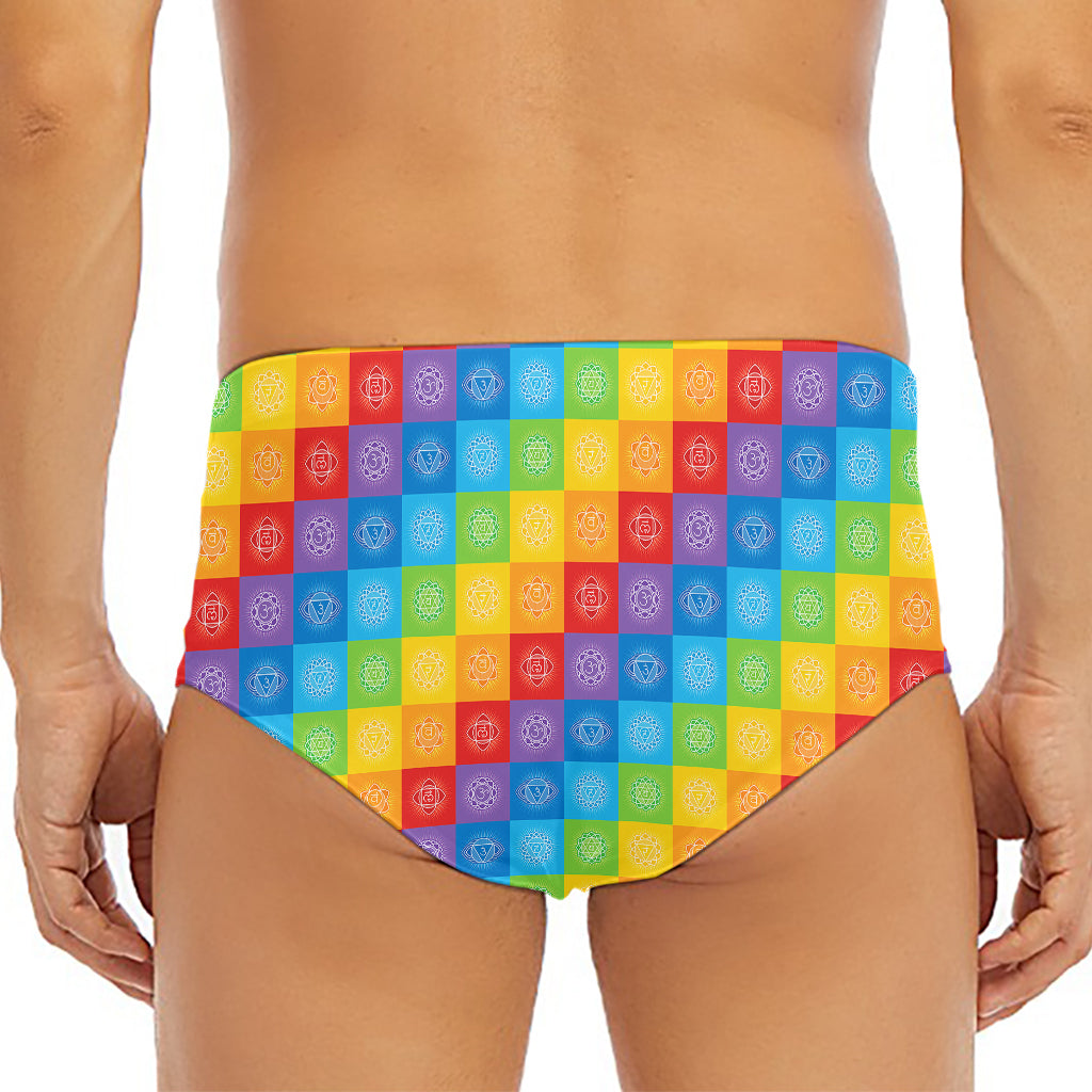 Reiki And The 7 Chakras Pattern Print Men's Triangle Swim Briefs