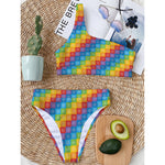 Reiki And The 7 Chakras Pattern Print One Shoulder Bikini Top