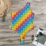 Reiki And The 7 Chakras Pattern Print One Shoulder Bodysuit