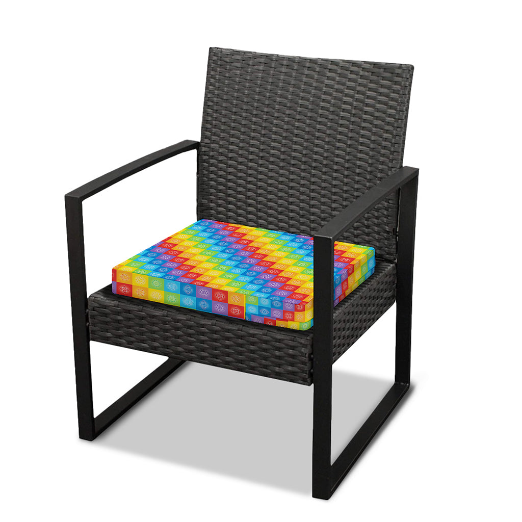 Reiki And The 7 Chakras Pattern Print Outdoor Seat Cushion Cover