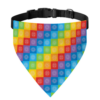 Reiki And The 7 Chakras Pattern Print Over The Collar Dog Bandana