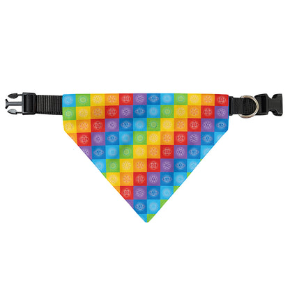 Reiki And The 7 Chakras Pattern Print Over The Collar Dog Bandana