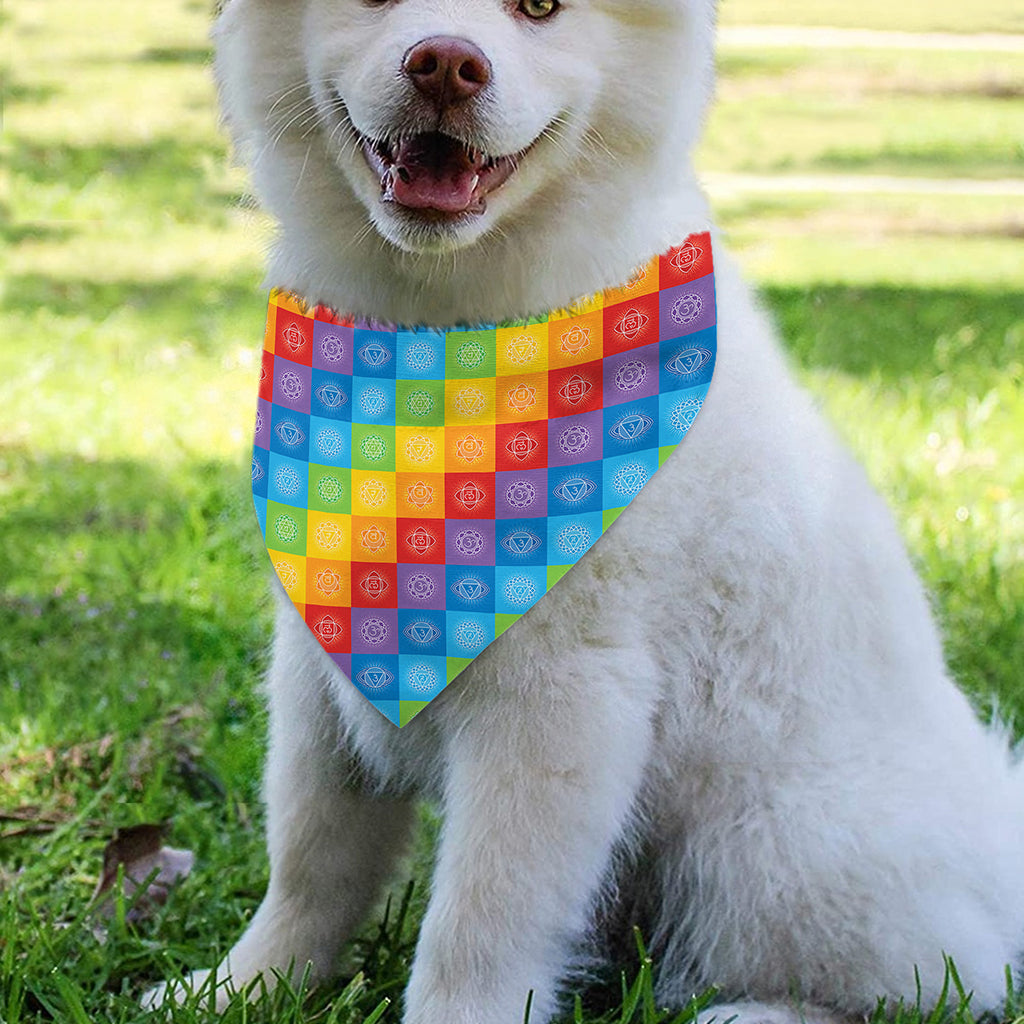 Reiki And The 7 Chakras Pattern Print Over The Collar Dog Bandana