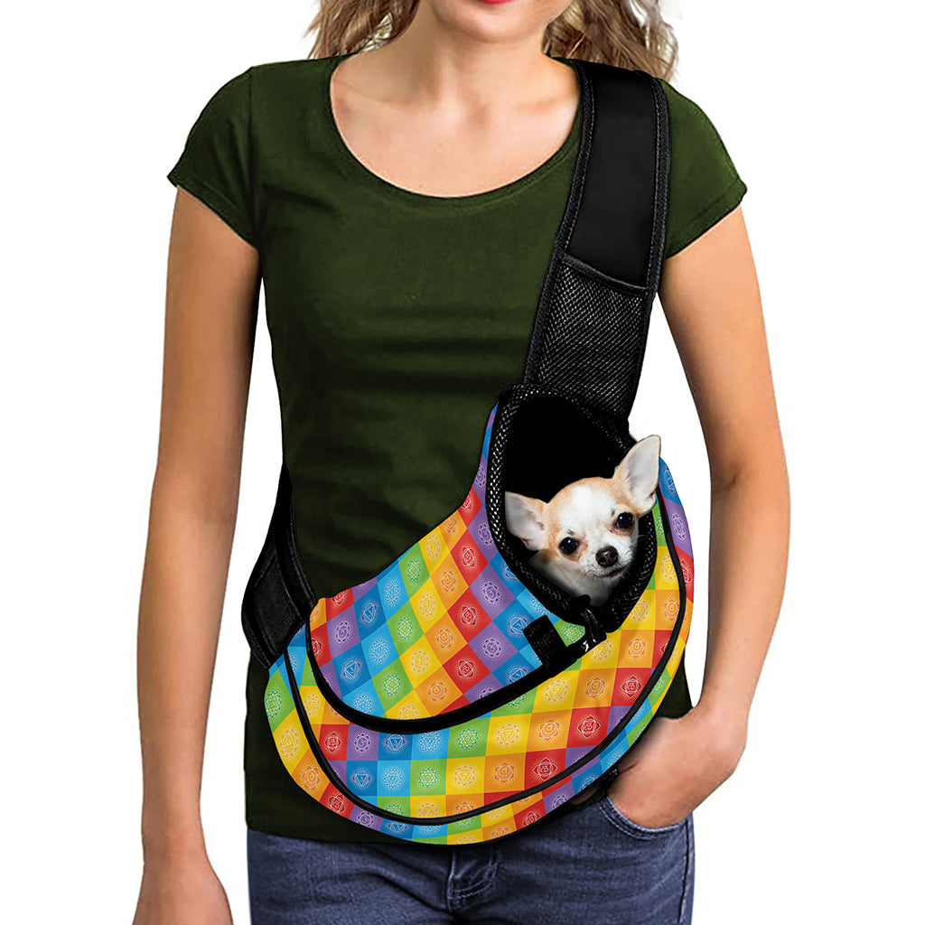Reiki And The 7 Chakras Pattern Print Pet Sling Carrier