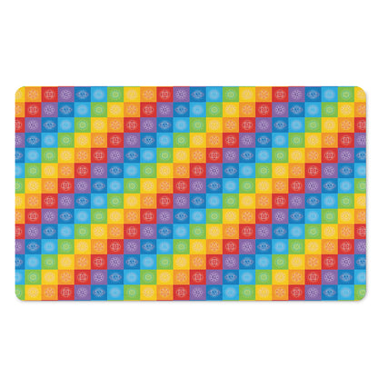 Reiki And The 7 Chakras Pattern Print Polyester Doormat