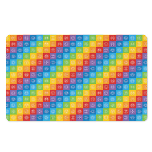 Reiki And The 7 Chakras Pattern Print Polyester Doormat
