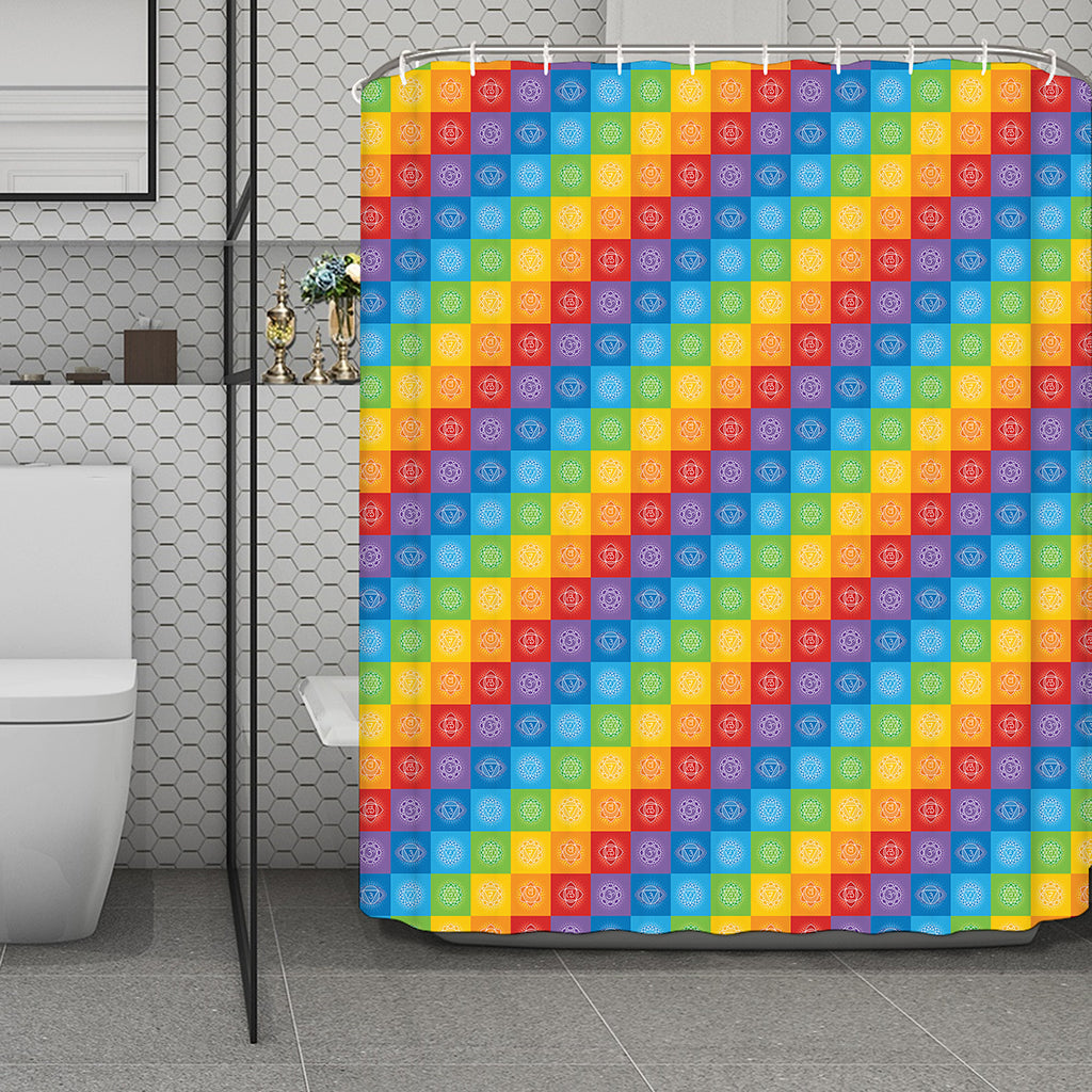 Reiki And The 7 Chakras Pattern Print Polyester Shower Curtain