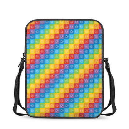 Reiki And The 7 Chakras Pattern Print Rectangular Crossbody Bag