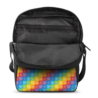 Reiki And The 7 Chakras Pattern Print Rectangular Crossbody Bag