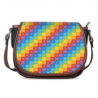 Reiki And The 7 Chakras Pattern Print Saddle Bag