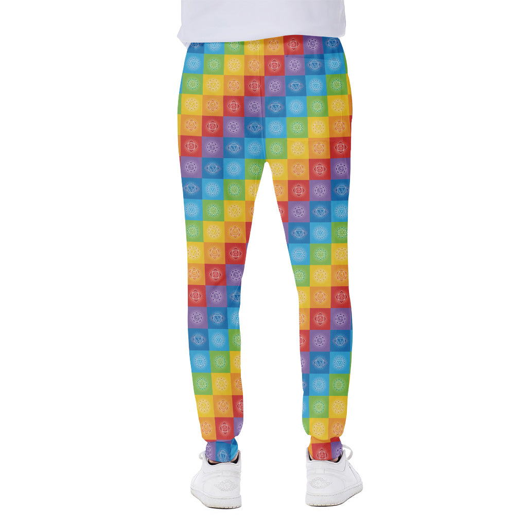 Reiki And The 7 Chakras Pattern Print Scuba Joggers