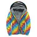Reiki And The 7 Chakras Pattern Print Sherpa Lined Zip Up Hoodie