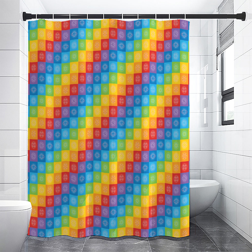 Reiki And The 7 Chakras Pattern Print Shower Curtain