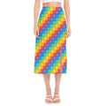 Reiki And The 7 Chakras Pattern Print Side Slit Midi Skirt