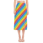 Reiki And The 7 Chakras Pattern Print Side Slit Midi Skirt