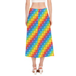 Reiki And The 7 Chakras Pattern Print Side Slit Midi Skirt