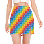 Reiki And The 7 Chakras Pattern Print Side Slit Mini Skirt
