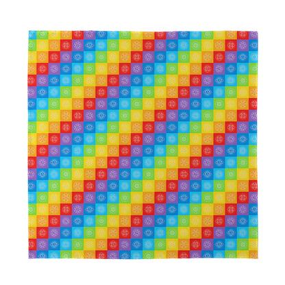 Reiki And The 7 Chakras Pattern Print Silk Bandana