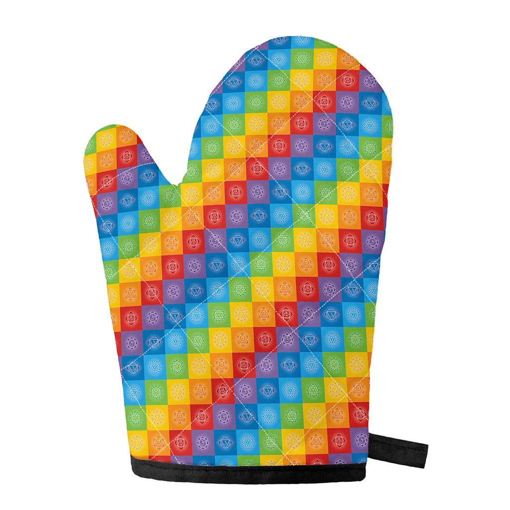 Reiki And The 7 Chakras Pattern Print Single Oven Mitt