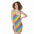 Reiki And The 7 Chakras Pattern Print Sleeveless Bodycon Dress