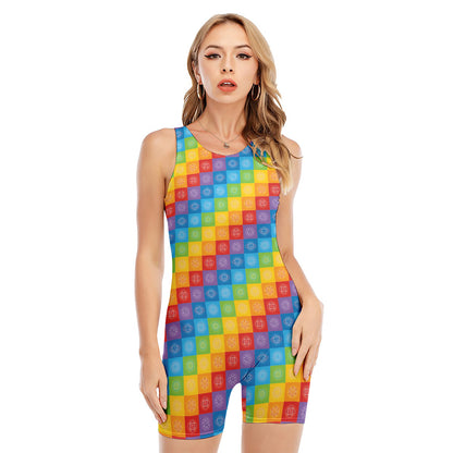 Reiki And The 7 Chakras Pattern Print Sleeveless One Piece Swimsuit