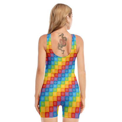 Reiki And The 7 Chakras Pattern Print Sleeveless One Piece Swimsuit