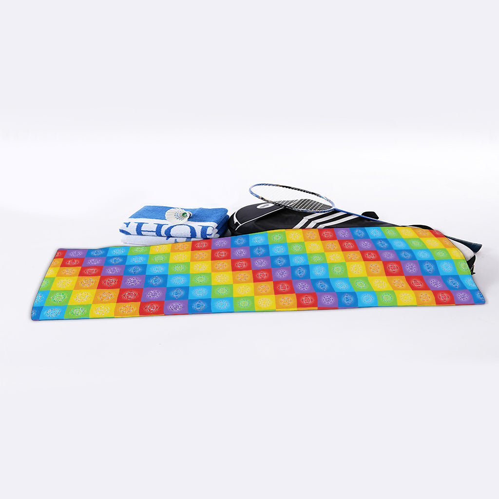 Reiki And The 7 Chakras Pattern Print Sports Towel