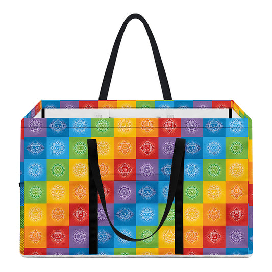 Reiki And The 7 Chakras Pattern Print Utility Tote Bag