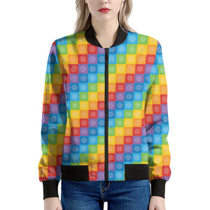 Reiki And The 7 Chakras Pattern Print Women's Bomber Jacket