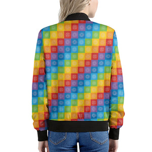 Reiki And The 7 Chakras Pattern Print Women's Bomber Jacket