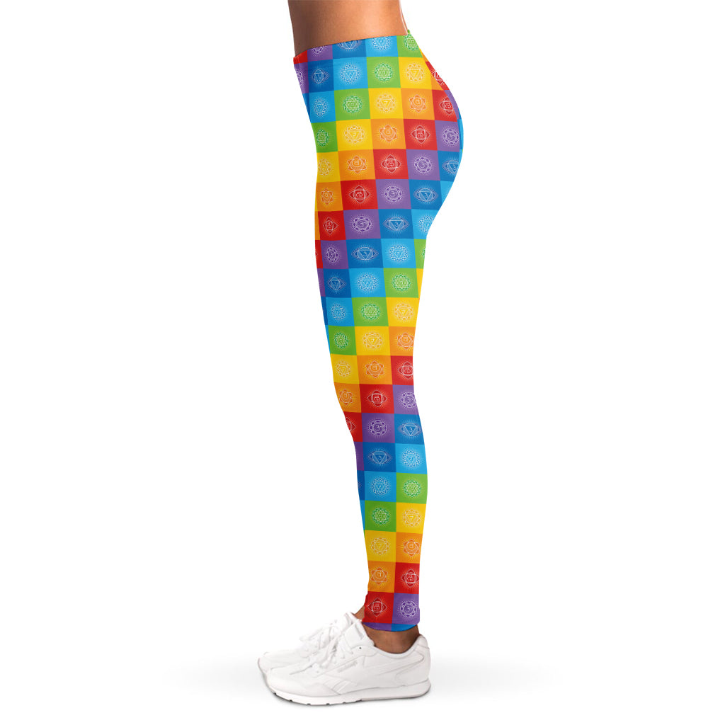 Reiki And The 7 Chakras Pattern Print Women's Leggings