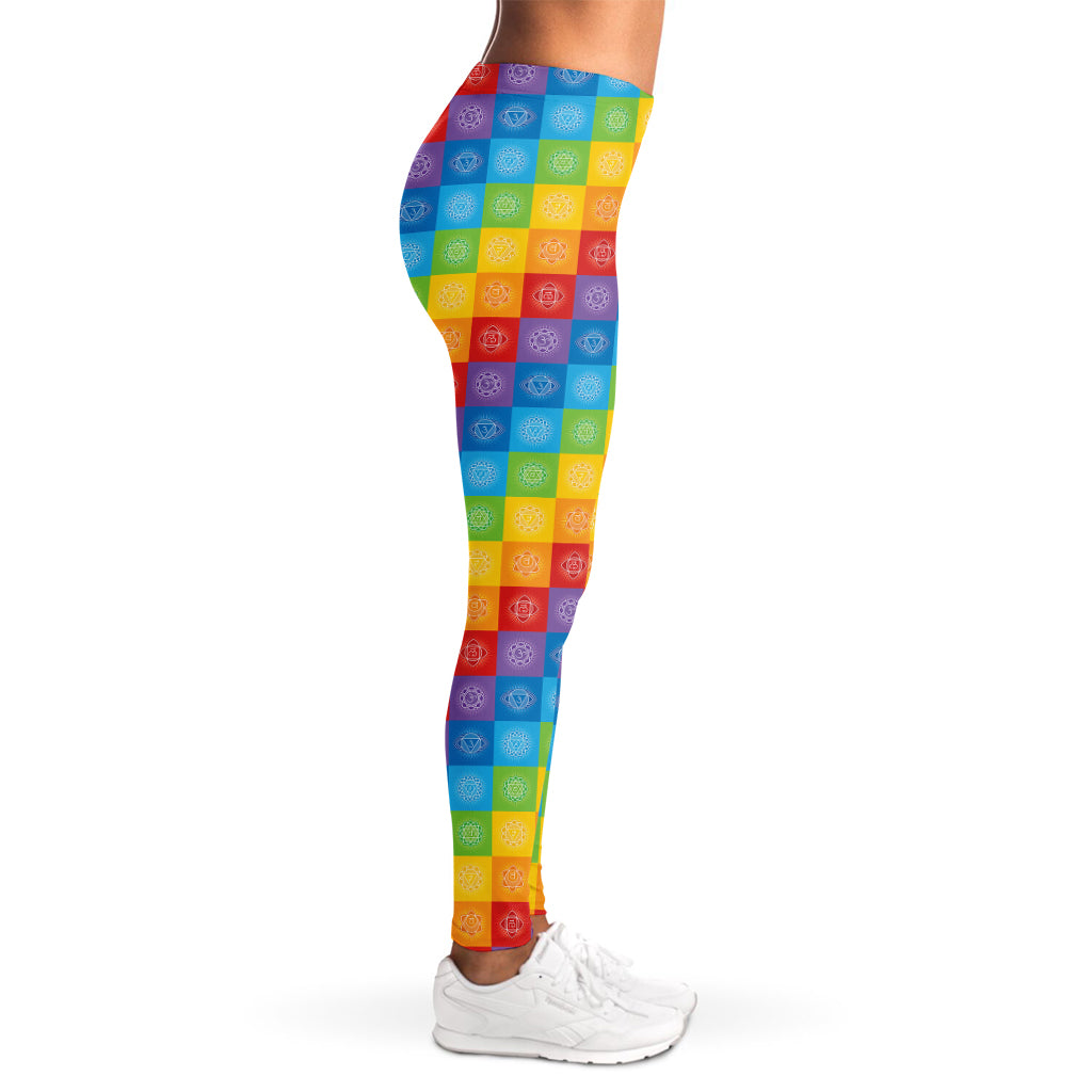 Reiki And The 7 Chakras Pattern Print Women's Leggings