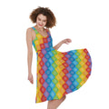 Reiki And The 7 Chakras Pattern Print Sleeveless Knee Length Dress