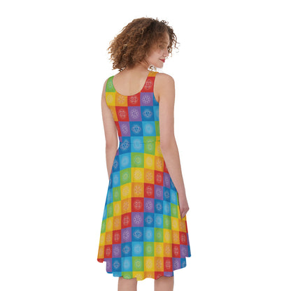 Reiki And The 7 Chakras Pattern Print Women's Sleeveless Dress