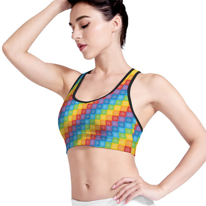 Reiki And The 7 Chakras Pattern Print Women's Sports Bra