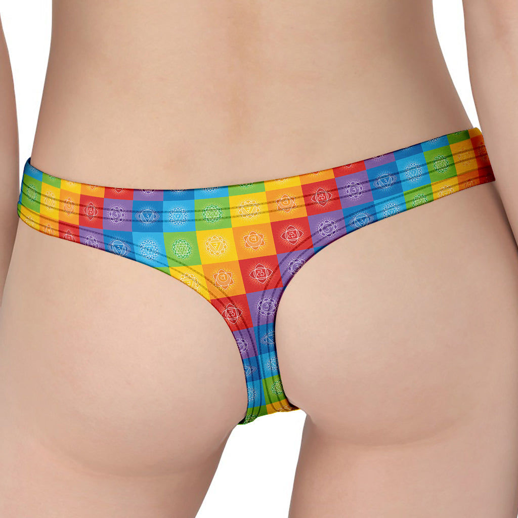 Reiki And The 7 Chakras Pattern Print Women's Thong