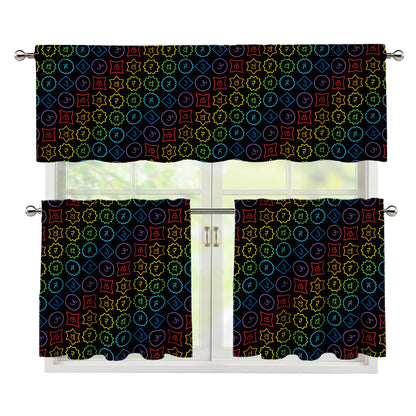 Reiki And The Seven Chakras Print 3 Piece Kitchen Curtains