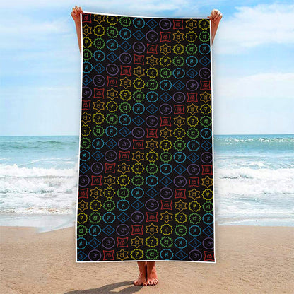 Reiki And The Seven Chakras Print Beach Towel