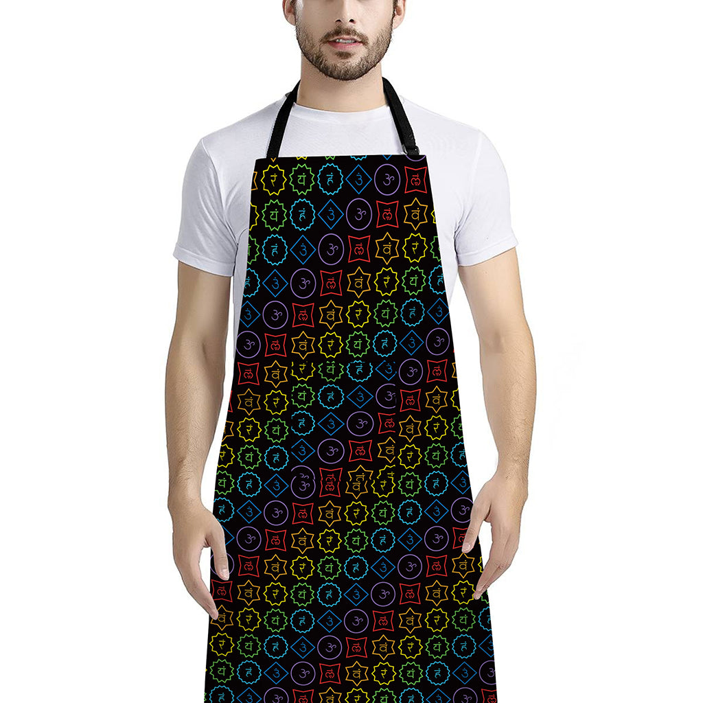 Reiki And The Seven Chakras Print Bib Apron With Pocket