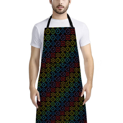 Reiki And The Seven Chakras Print Bib Apron With Pocket