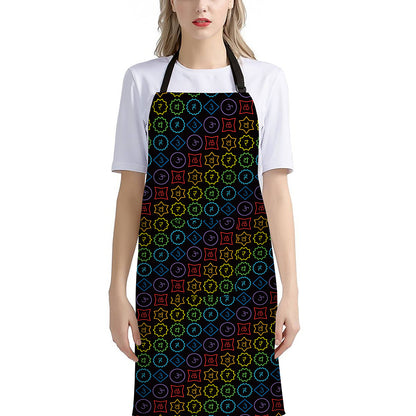 Reiki And The Seven Chakras Print Bib Apron With Pocket