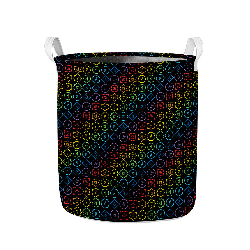 Reiki And The Seven Chakras Print Collapsible Laundry Basket