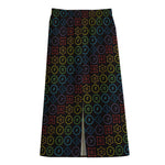 Reiki And The Seven Chakras Print Cotton Front Slit Maxi Skirt