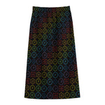 Reiki And The Seven Chakras Print Cotton Front Slit Maxi Skirt