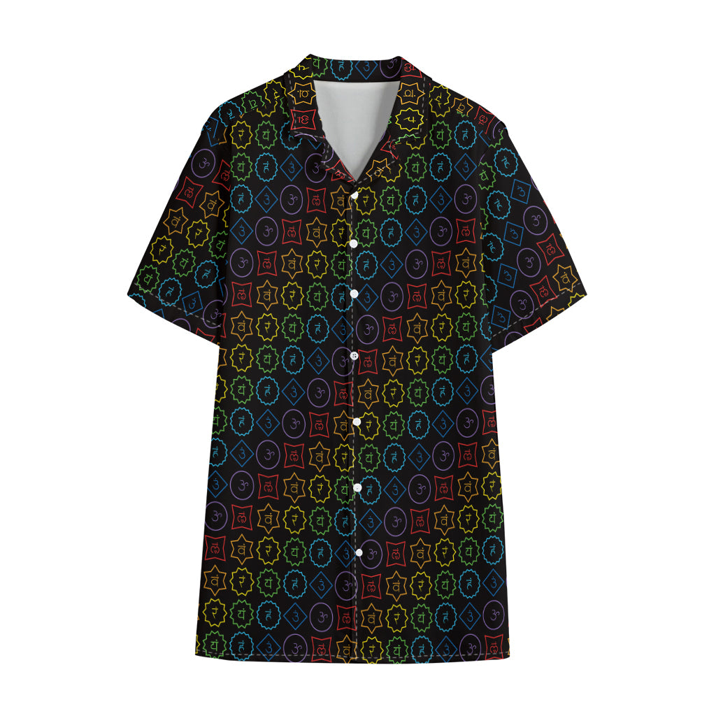 Reiki And The Seven Chakras Print Cotton Hawaiian Shirt