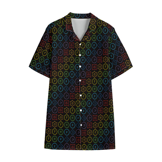 Reiki And The Seven Chakras Print Cotton Hawaiian Shirt