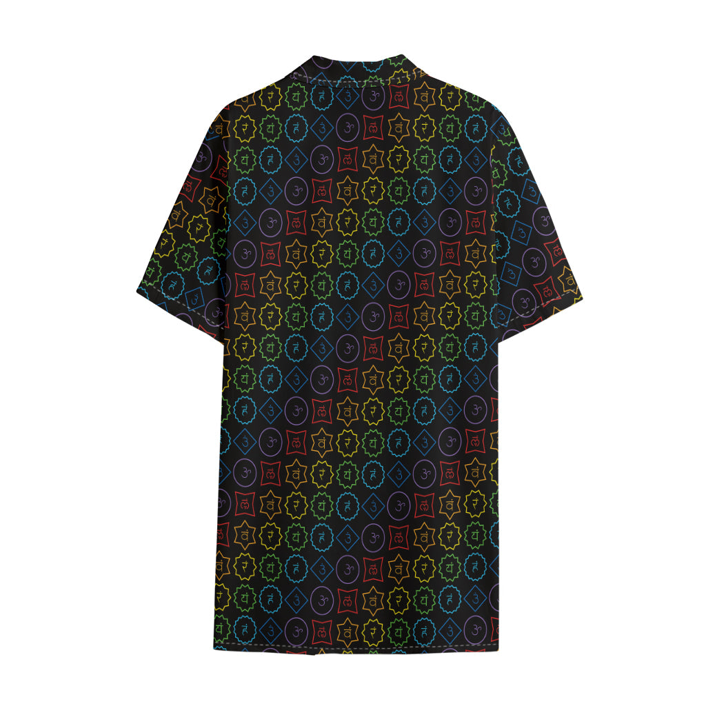 Reiki And The Seven Chakras Print Cotton Hawaiian Shirt