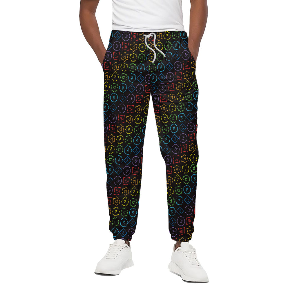 Reiki And The Seven Chakras Print Cotton Pants