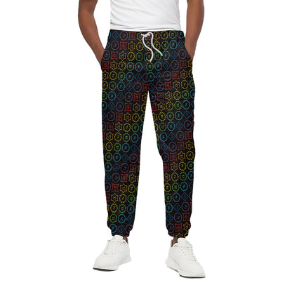 Reiki And The Seven Chakras Print Cotton Pants