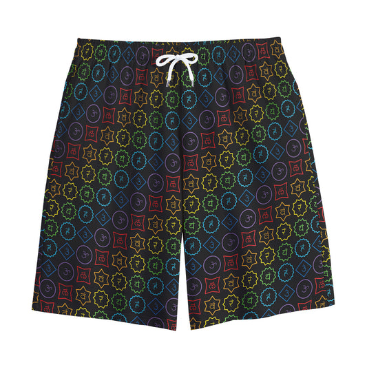 Reiki And The Seven Chakras Print Cotton Shorts